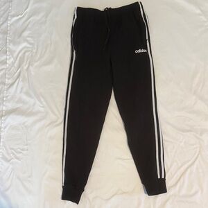 Adidas Kids Black Sweatpants with White Stripes